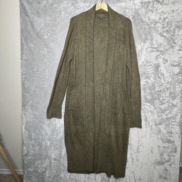 Barefoot Dreams Cardigan Womens XL Olive Cozychic Lite Open Front Long Line - Picture 1 of 8